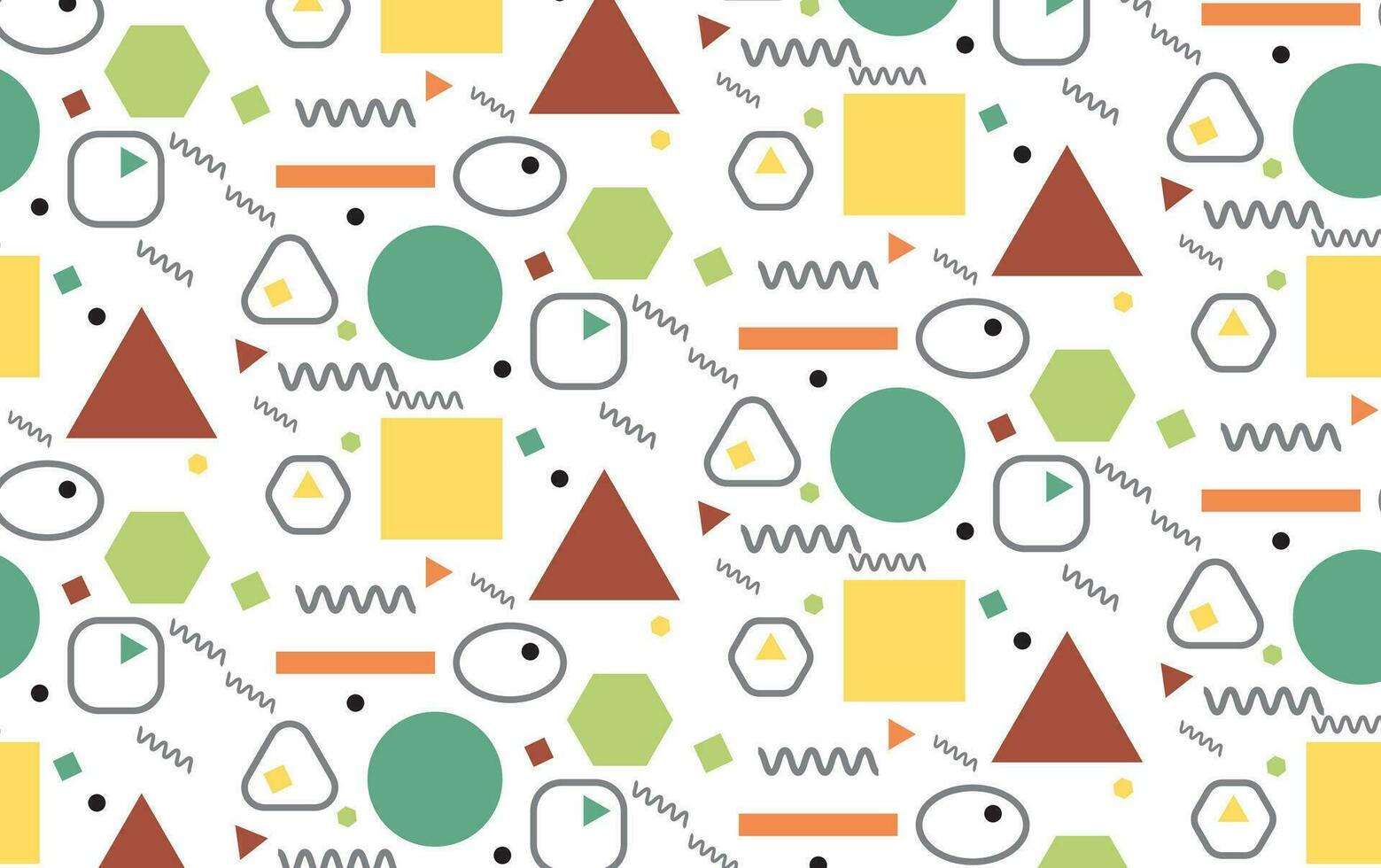 Geometric Memphis Retro seamless pattern vector