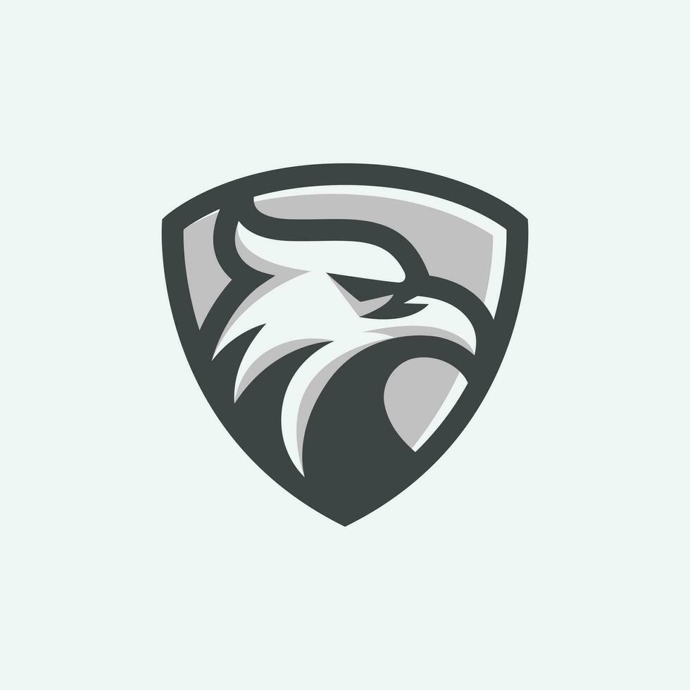 Eagle Shield Security Logo Design. Head Eagle Secure Icon vector