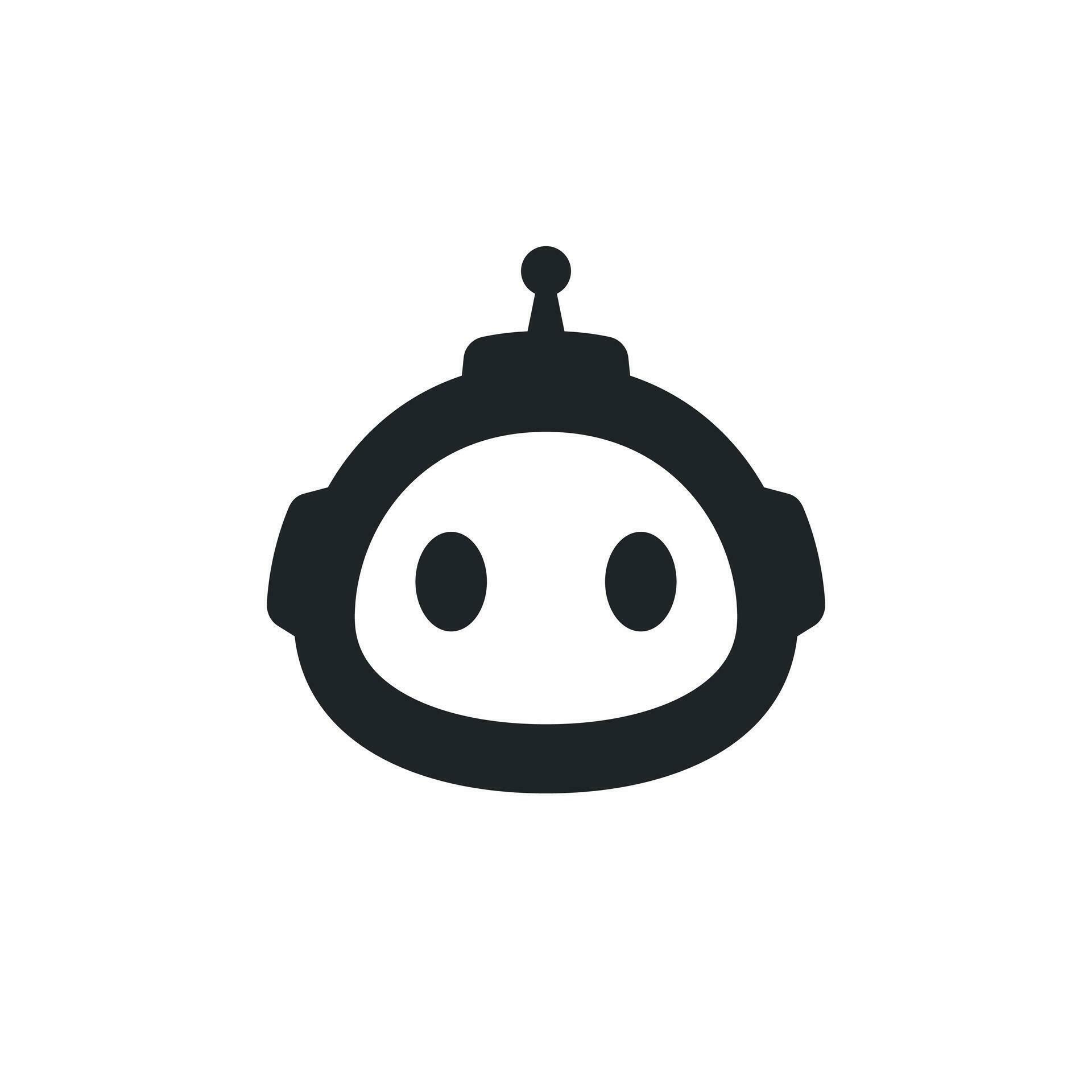 cute robot head icon logo design vector illustration. bot robotic logo ...