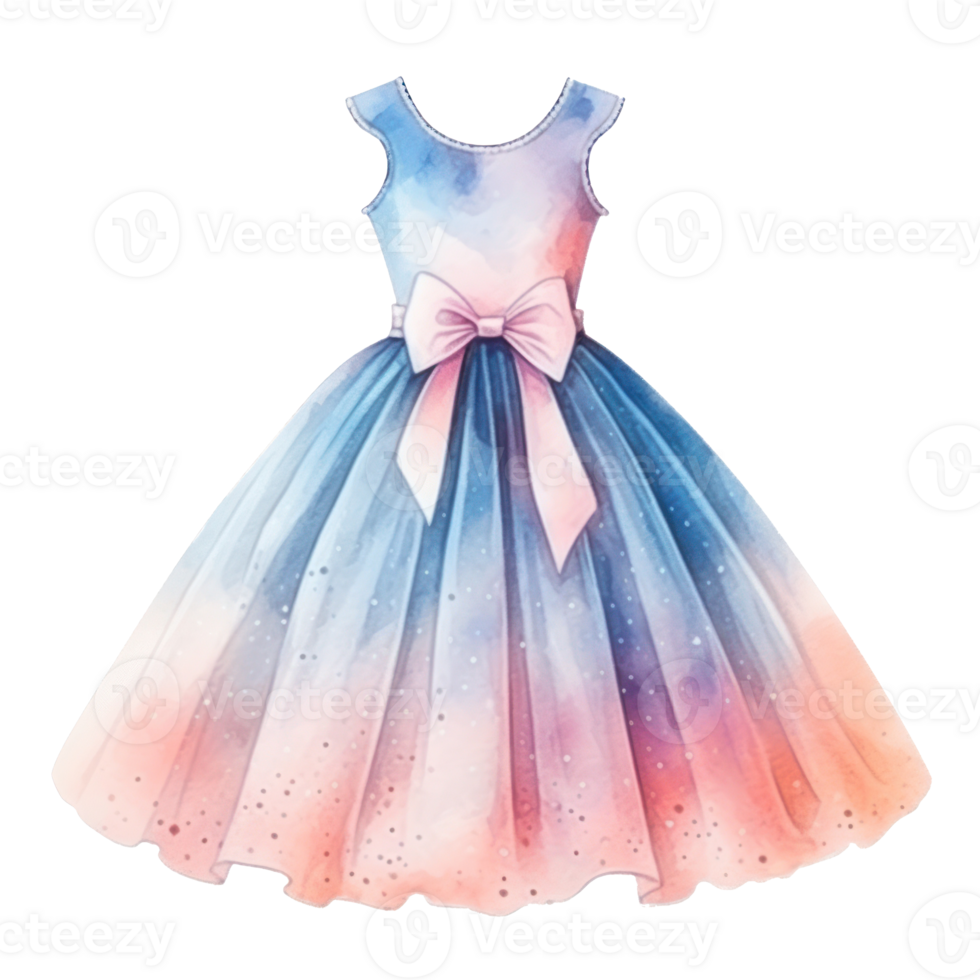 Watercolor princess dress. Illustration AI Generative png