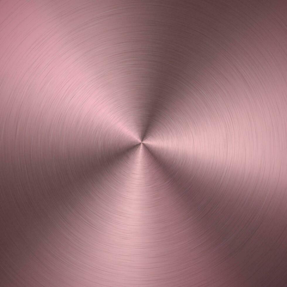 Rose Gold metallic radial gradient with scratches. Rose Gold foil surface texture effect. Vector illustration