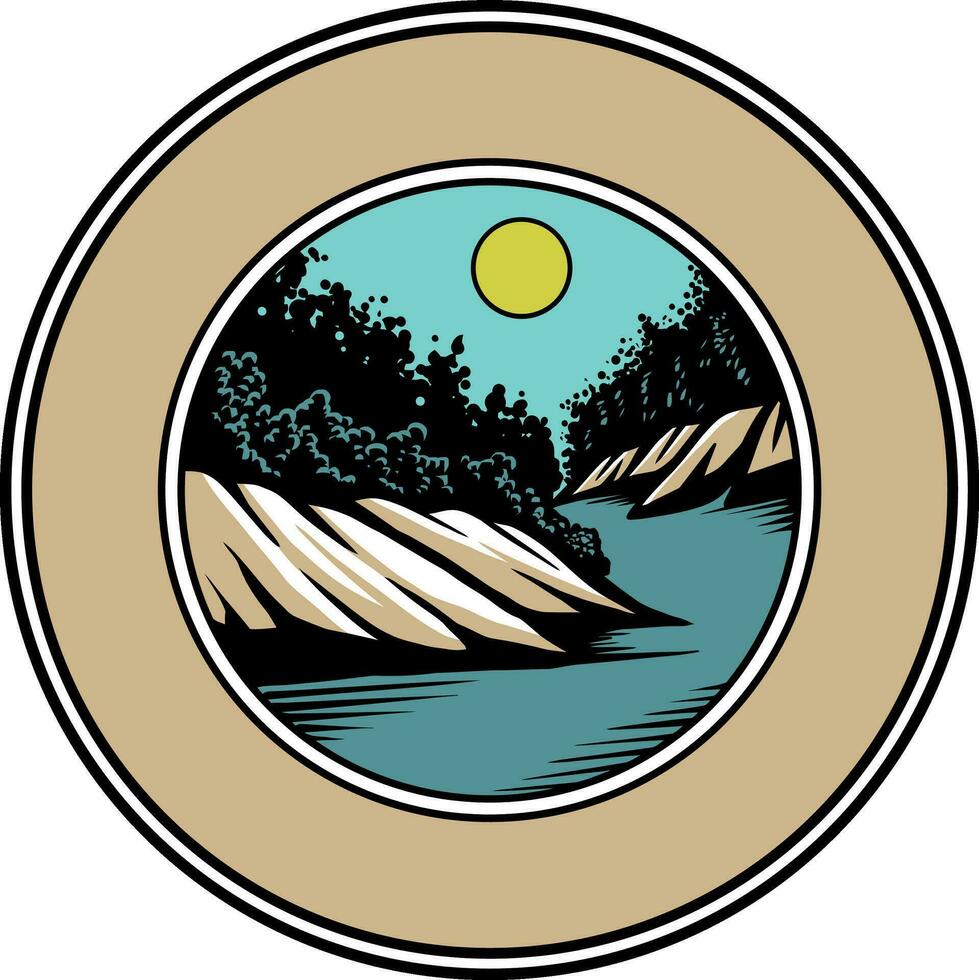 mountain scenery background vector