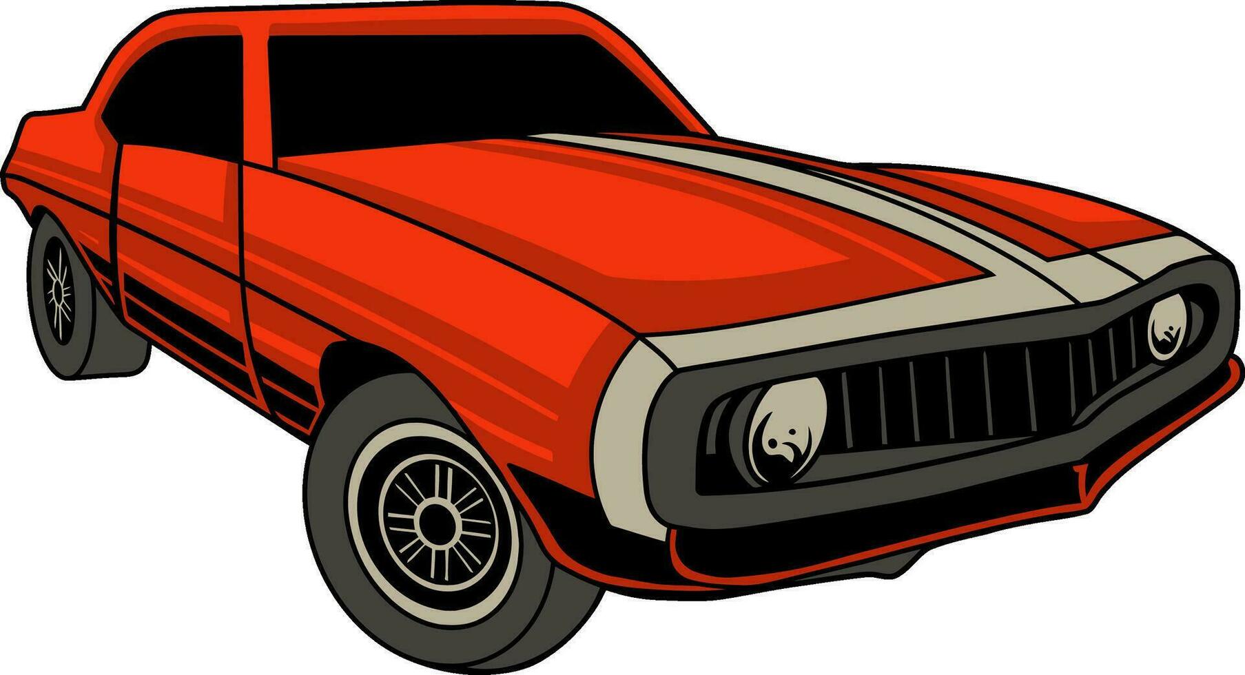 rojo retro coche vector ilustración