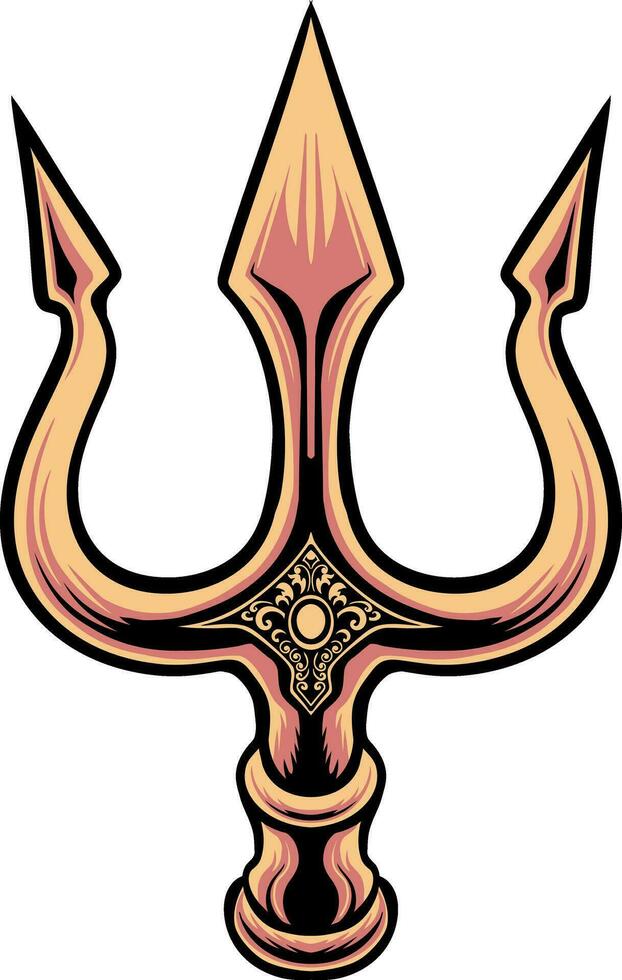Vector design of trident and poseidon sign