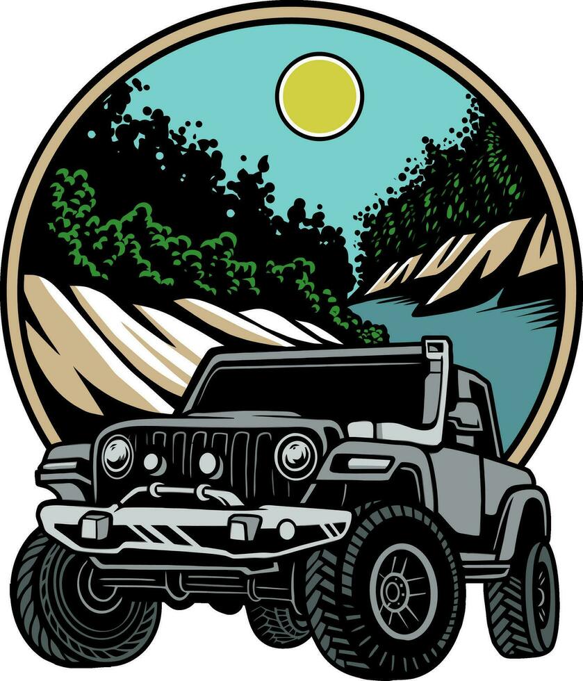 Adventure suv off road illustration vector