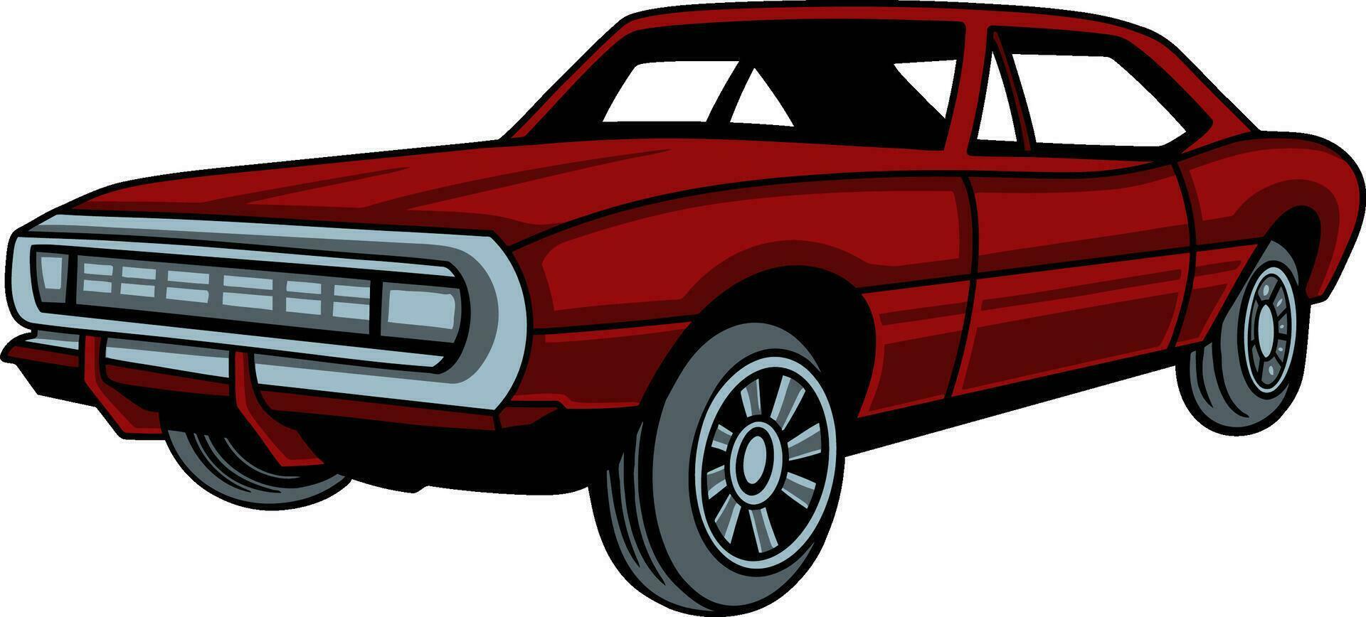rojo retro coche vector ilustración