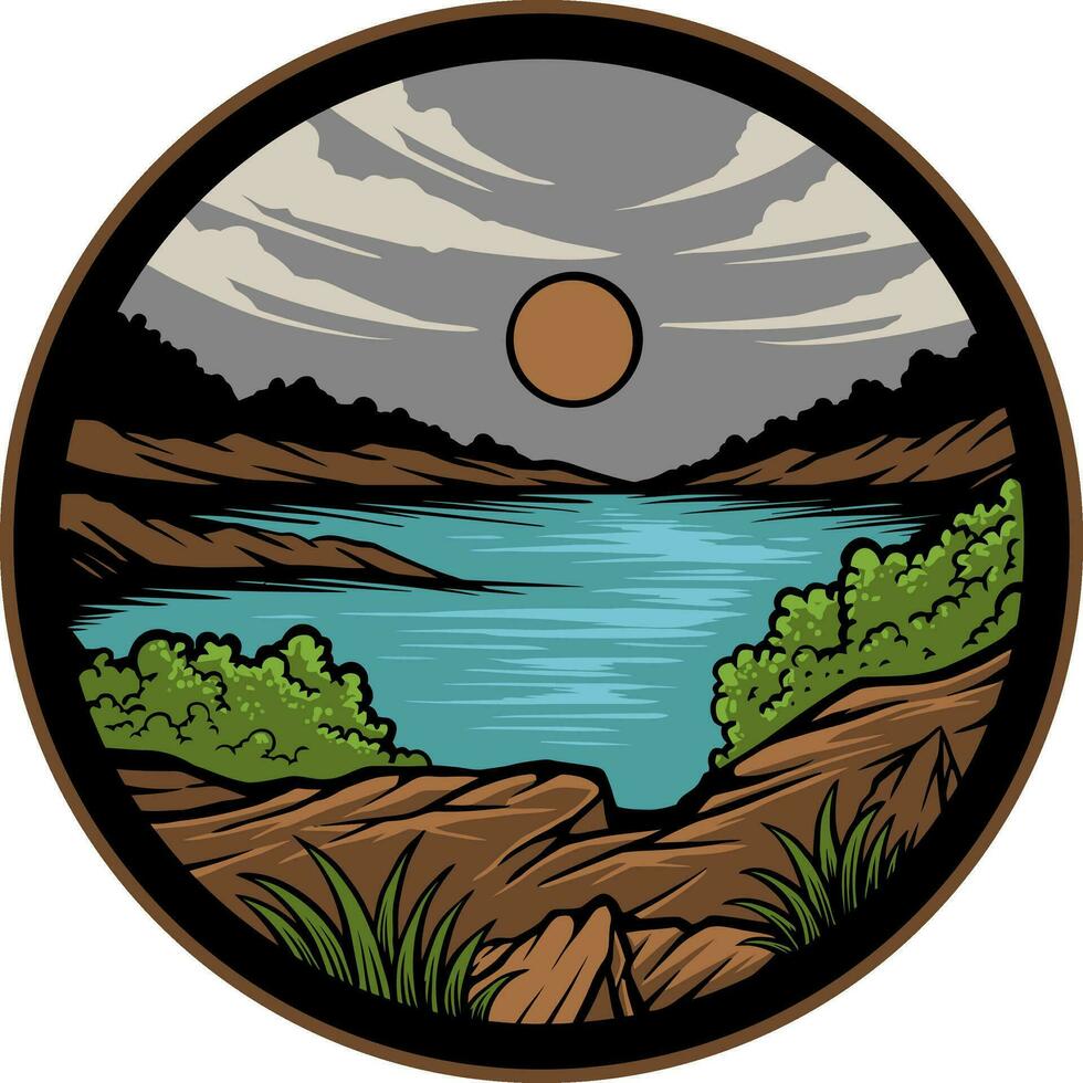 Vintage village badge vector