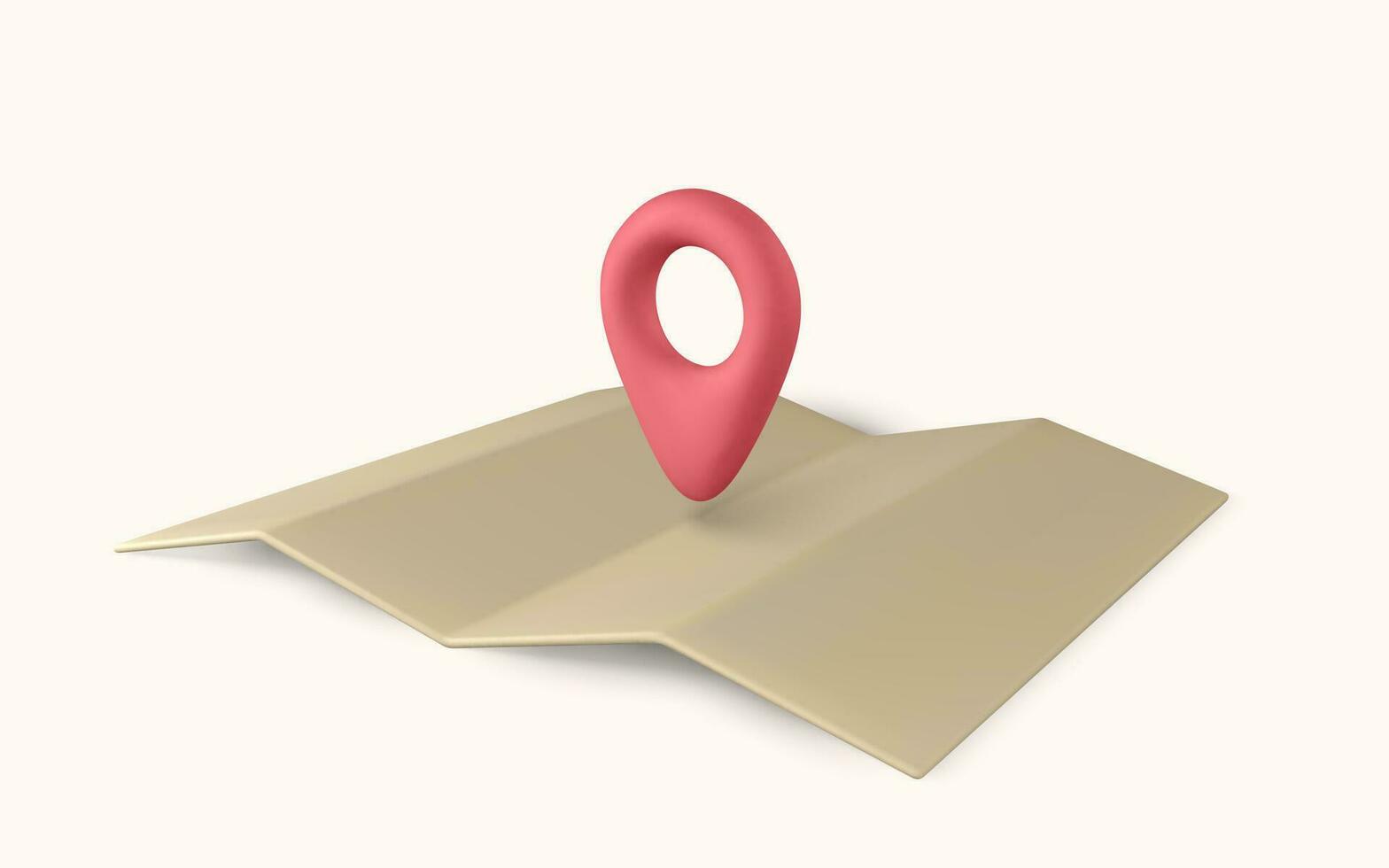 3d pin point marker with shadow. Location icon on map. Vector illustration