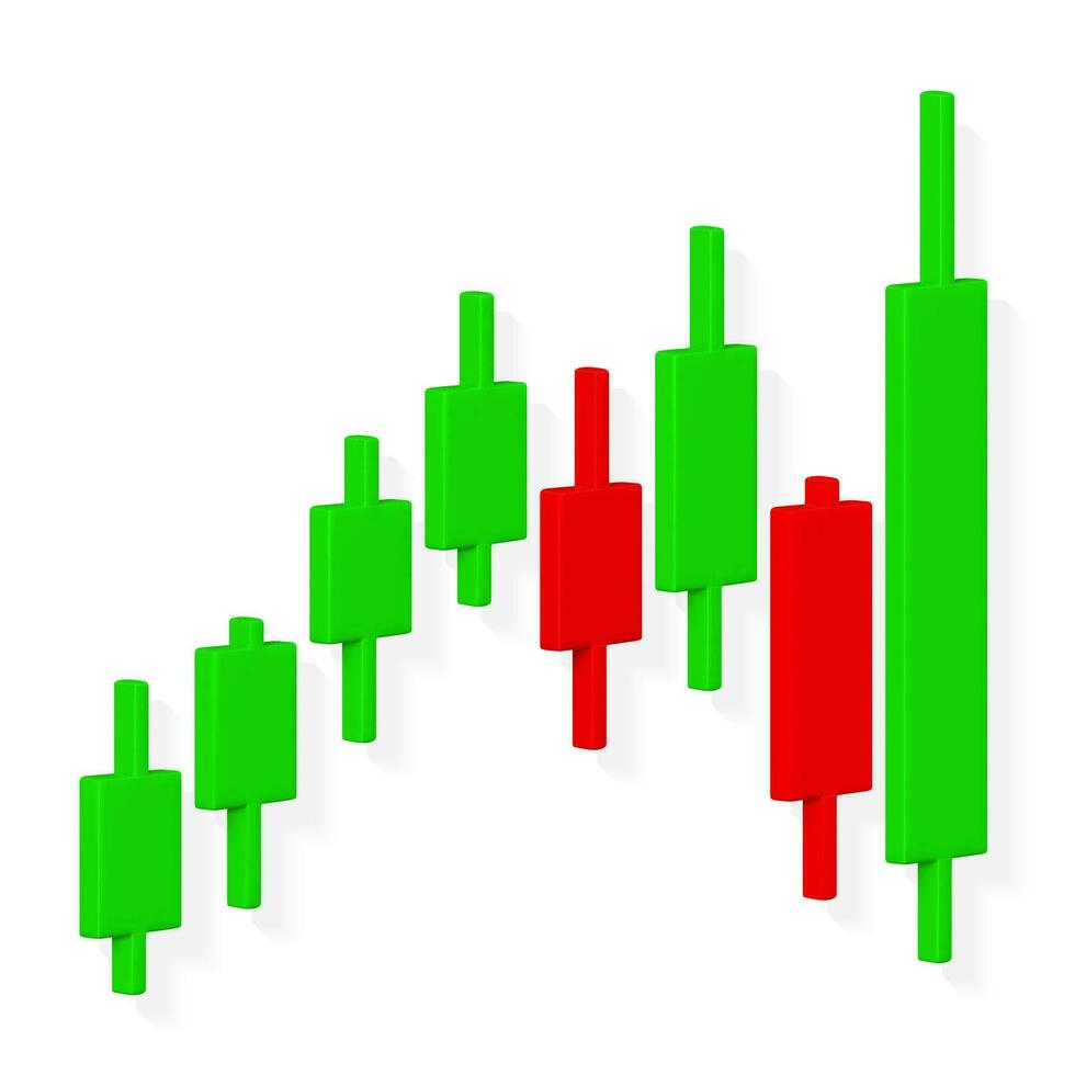 Trade of stock. Financial chart to buy and sell for stock exchange market concept. Chart of trade with candles. Vector illustration