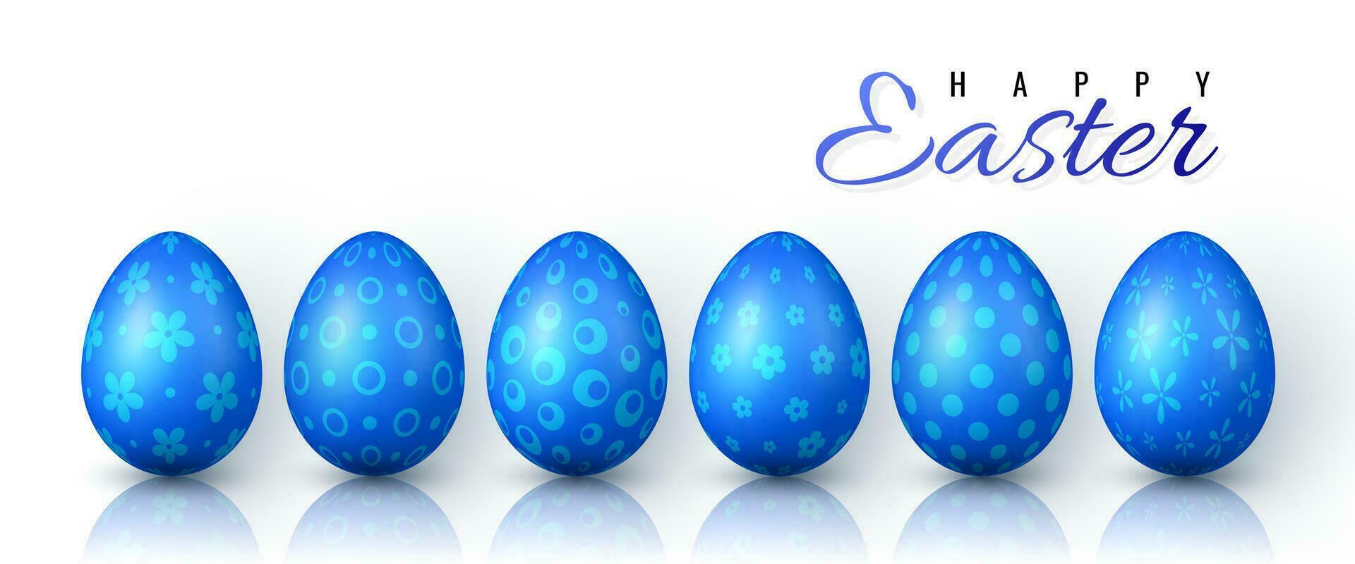 Happy Easter. Color Easter eggs on white background. Vector illustration