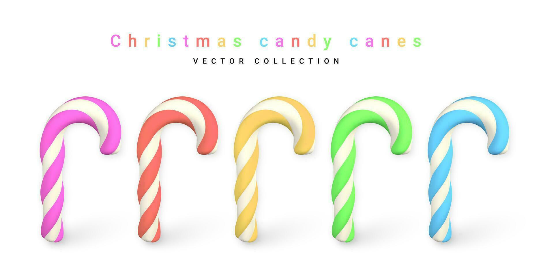 Christmas candy cane isolated on white background. Template for xmas or New Year greeting card. Vector illustration