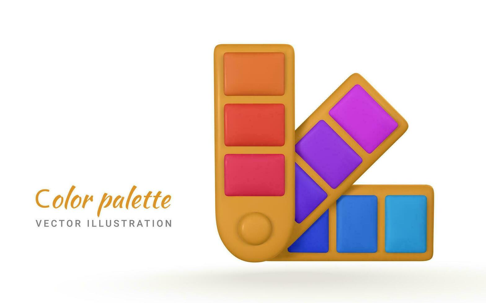 3d realista color paleta en dibujos animados estilo. vector ilustración