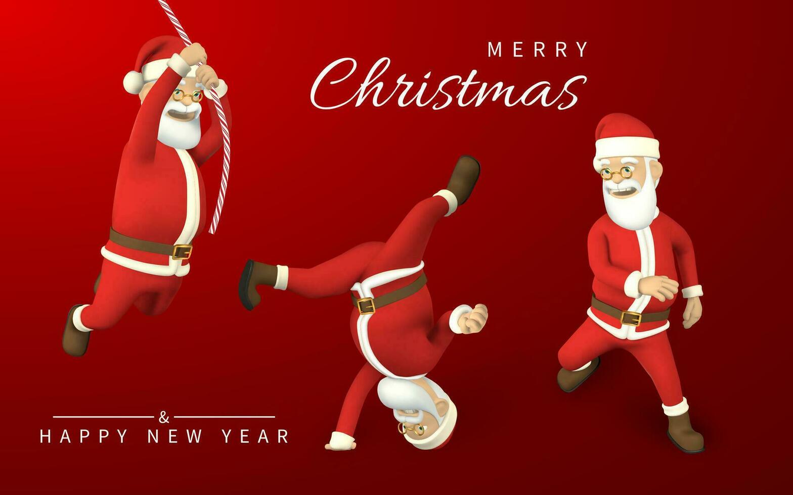 dibujos animados 3d realista Papa Noel noel personaje para Navidad diseños vector ilustración