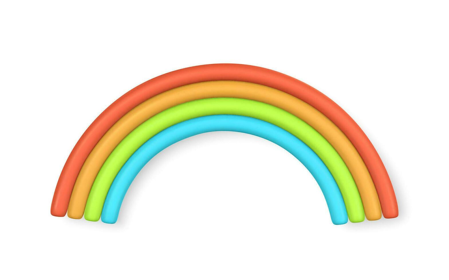 3d arco iris en dibujos animados estilo. fenómeno concepto. vector ilustración