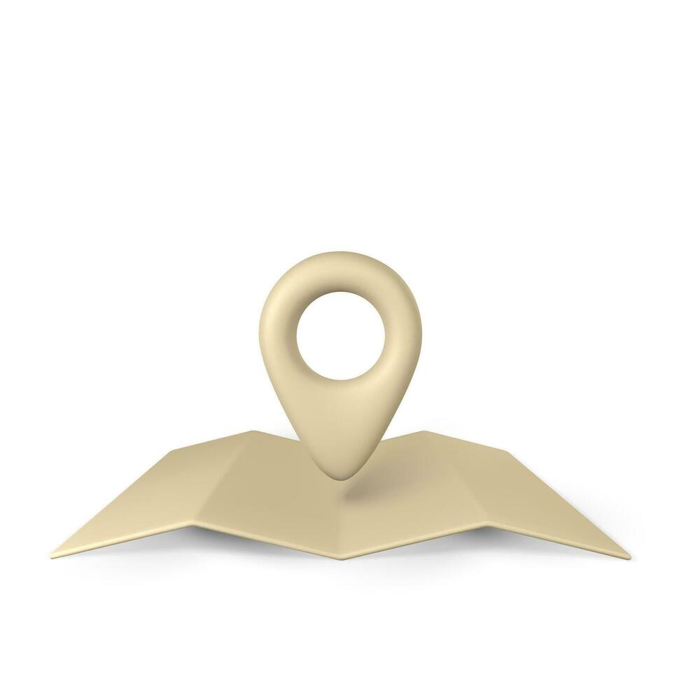 3d pin point marker with shadow. Location icon on map. Vector illustration