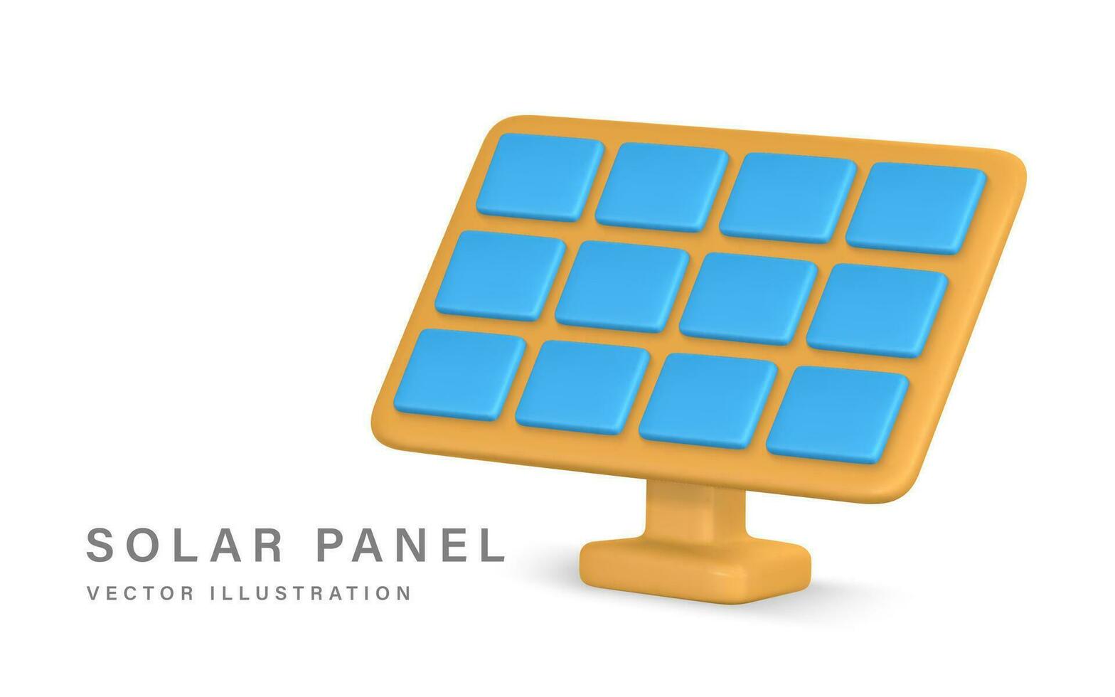 3d realistic solar power station panel. Green and alternative eco energy concept. Vector illustration