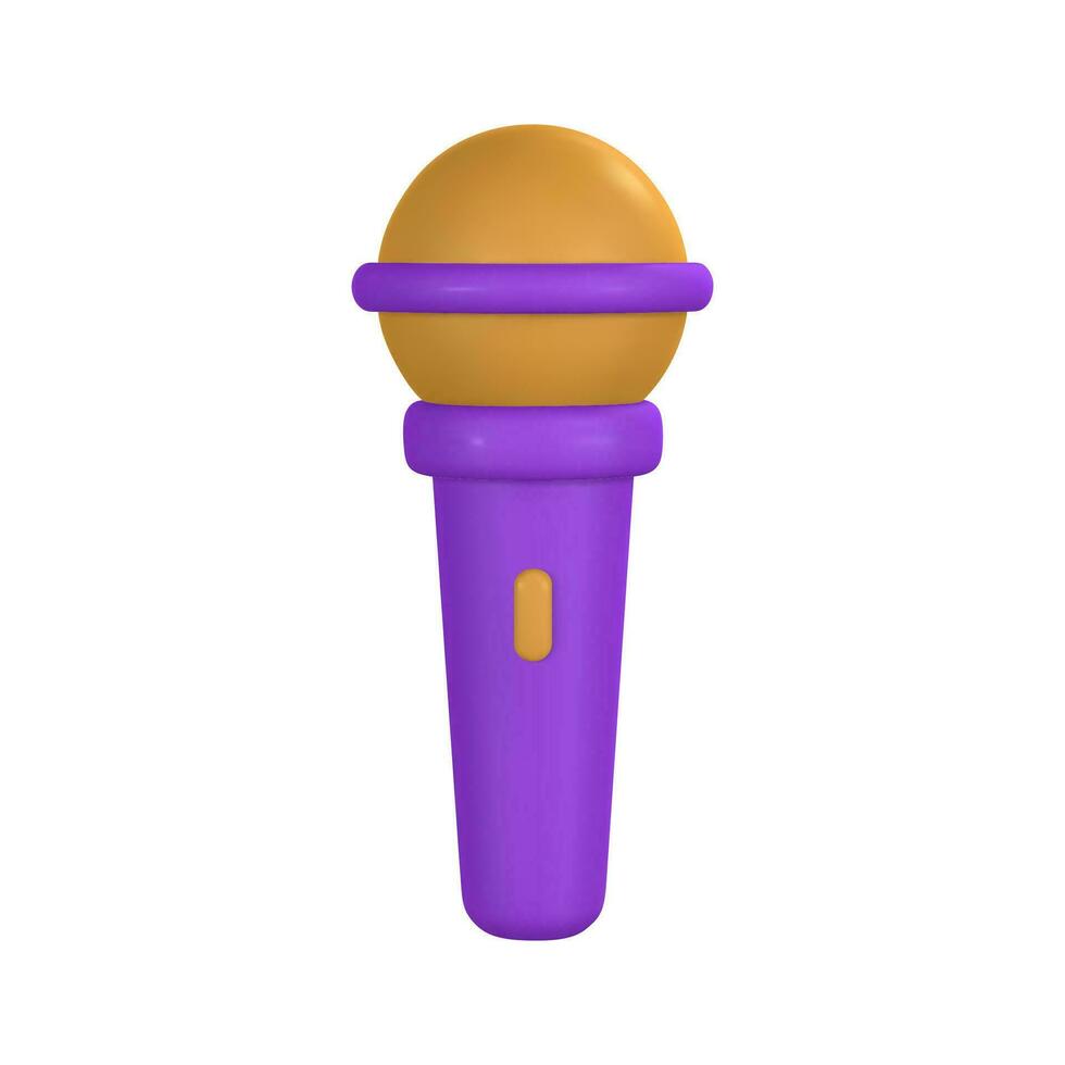 3d microphone for radio, music or karaoke. Audio equipment for broadcasts and interviews in cartoon style. Vector illustration
