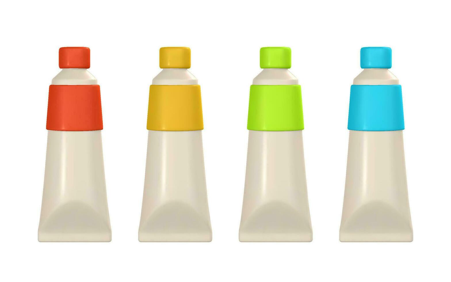 3d realistic paint tube in cartoon style. Vector illustration