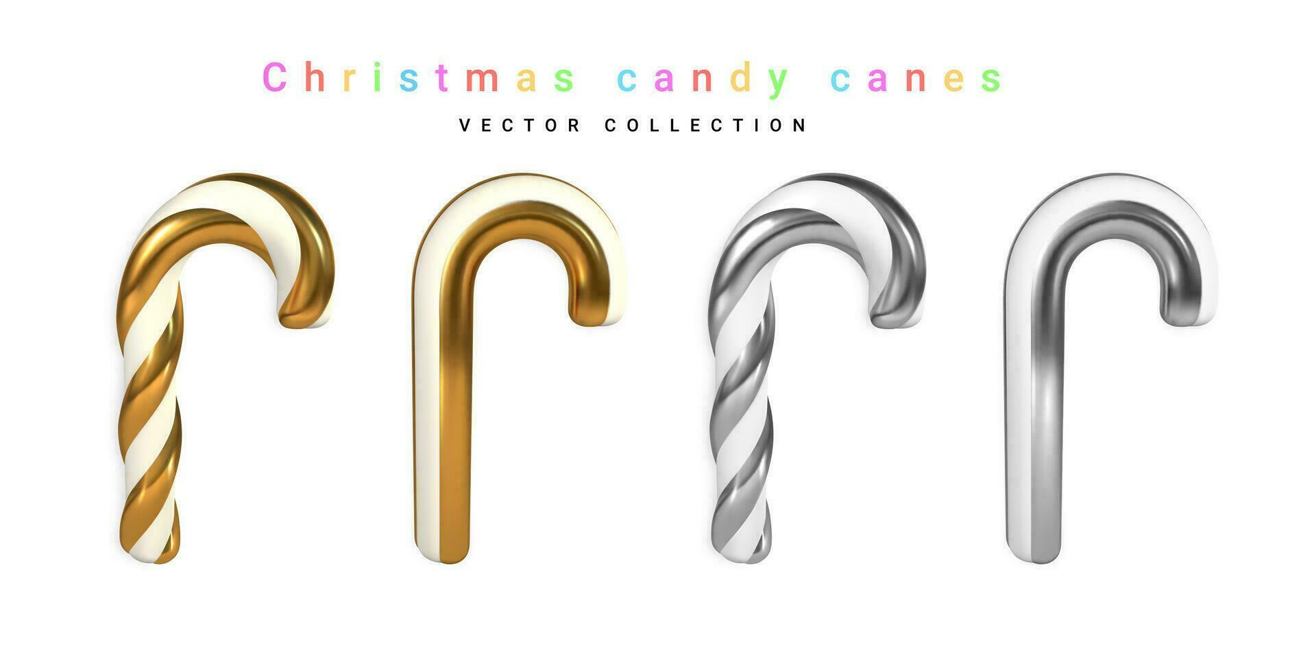 Christmas candy cane isolated on white background. Template for xmas or New Year greeting card. Vector illustration