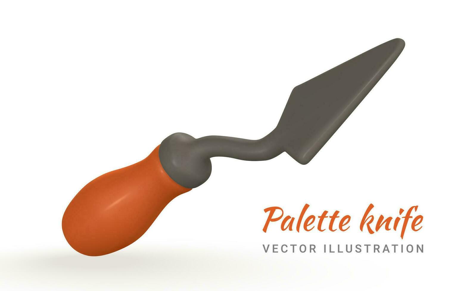 3d realistic palette knife in cartoon style. Vector illustration