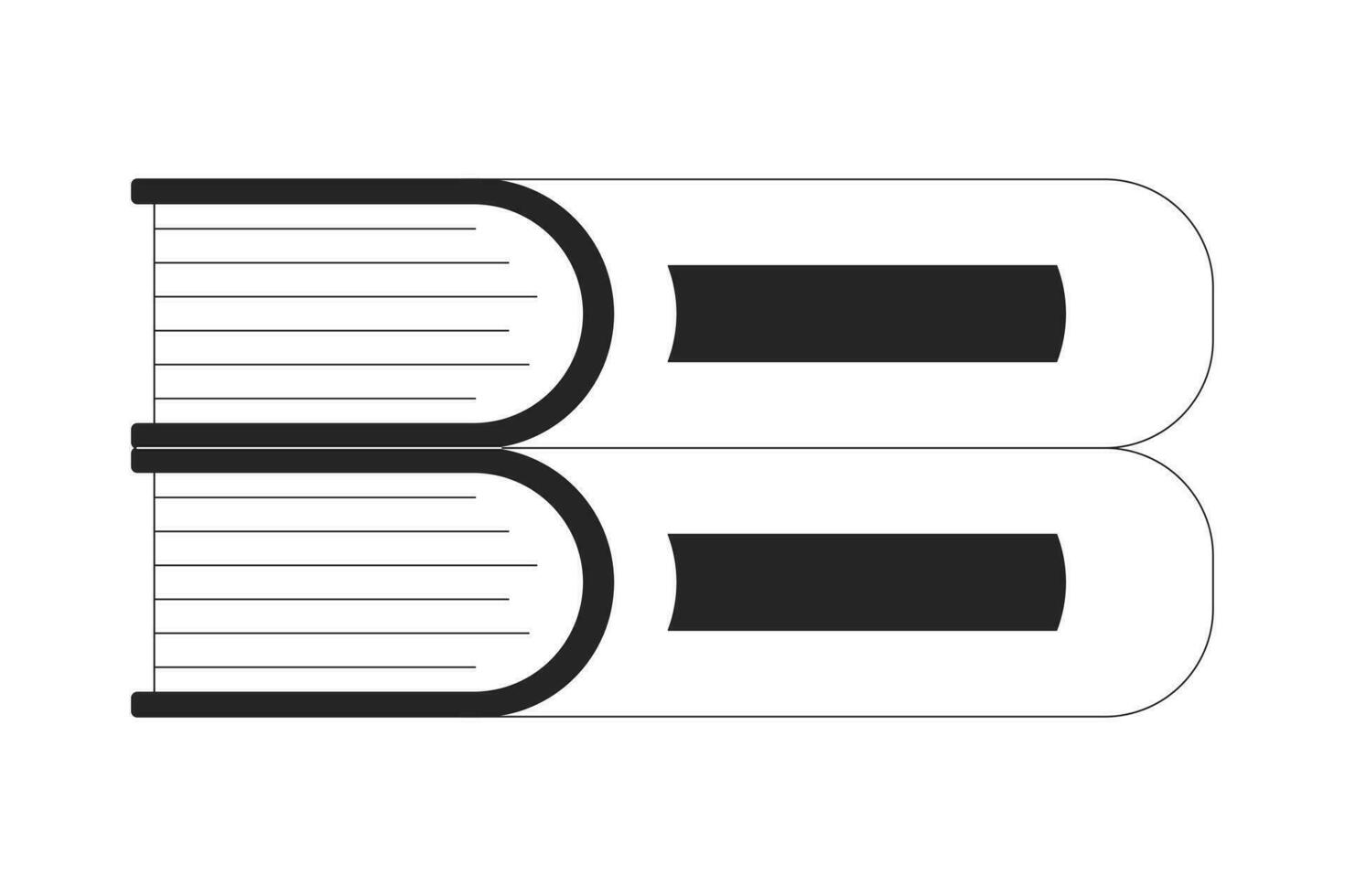 Stack of two books flat monochrome isolated vector object. Editable black and white line art drawing. Simple outline spot illustration for web graphic design