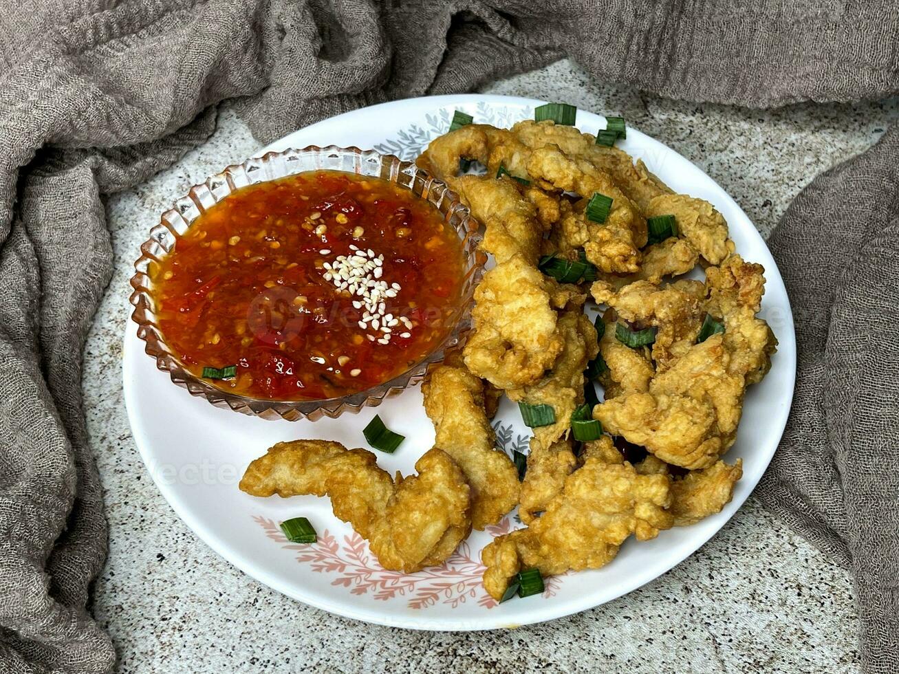 thai sauce chicken, thai street food photo