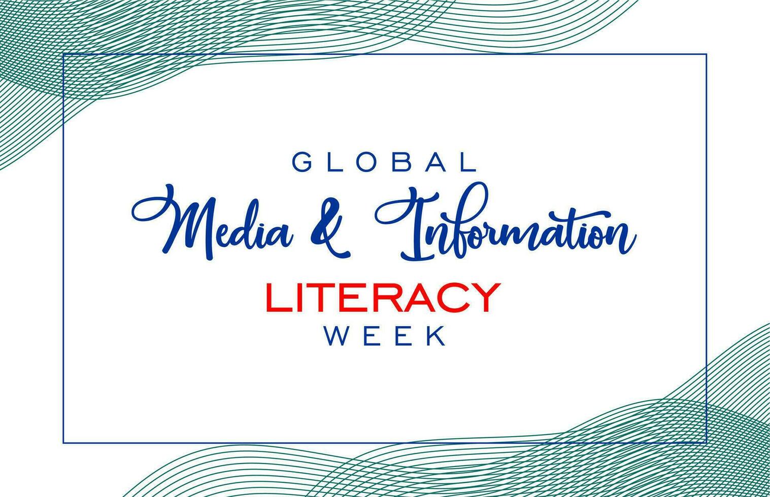 global medios de comunicación y información literatura semana vector