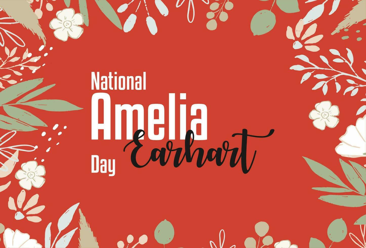 National Amelia Earhart Day vector