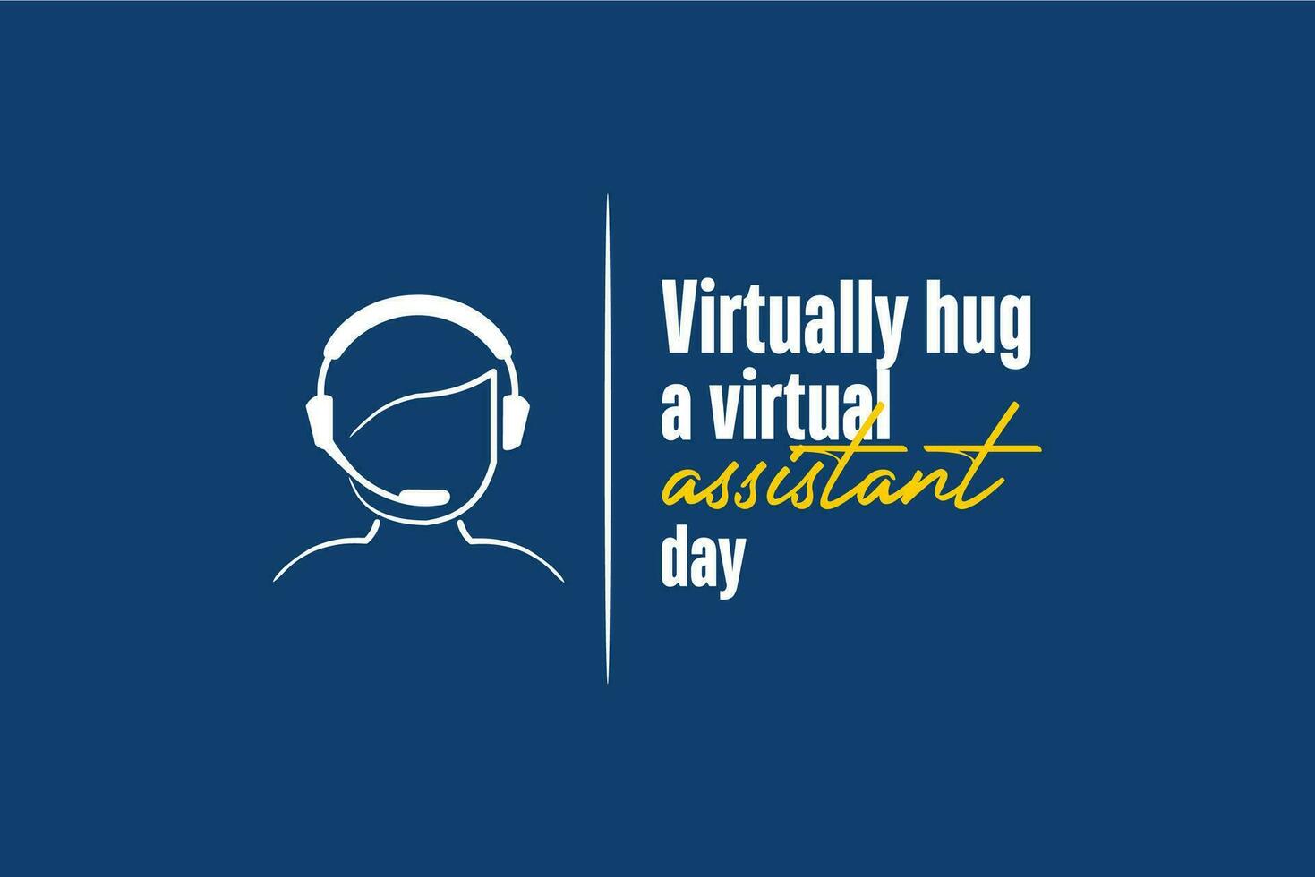 virtually hug a virtual assistant day vector