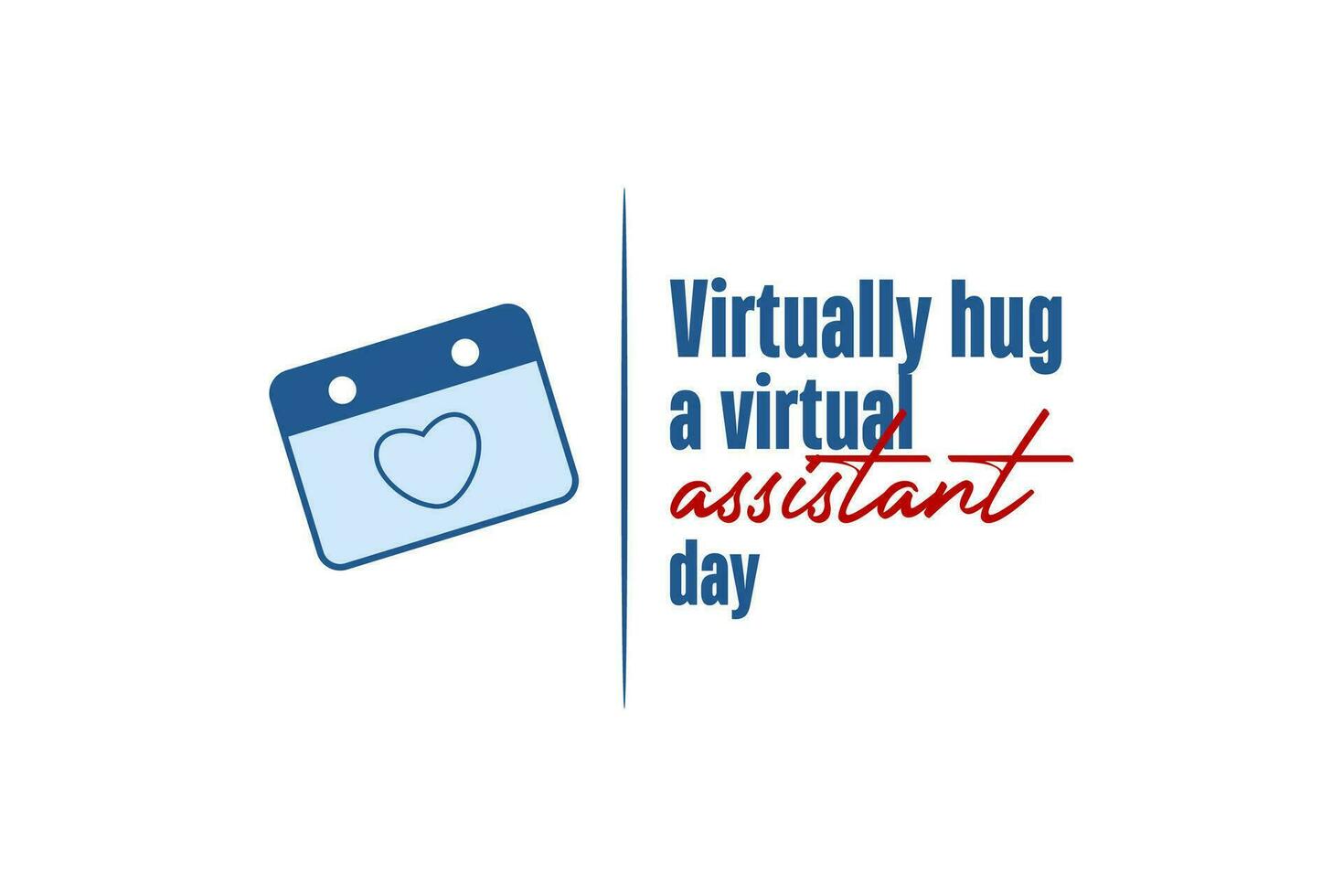 virtually hug a virtual assistant day vector