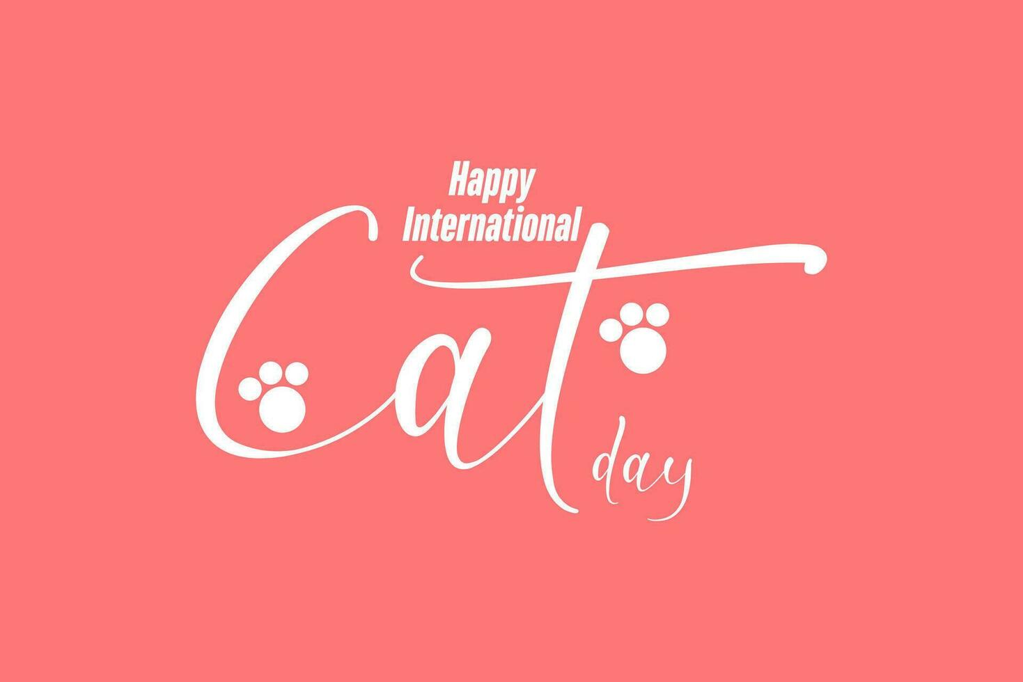 Happy International Cat Day, background template Holiday concept vector