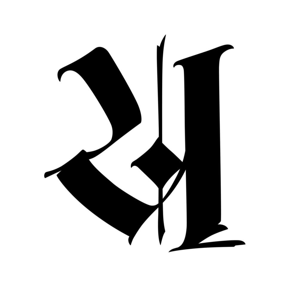 gótico medieval carta. símbolo para logos y diseño proyectos vector