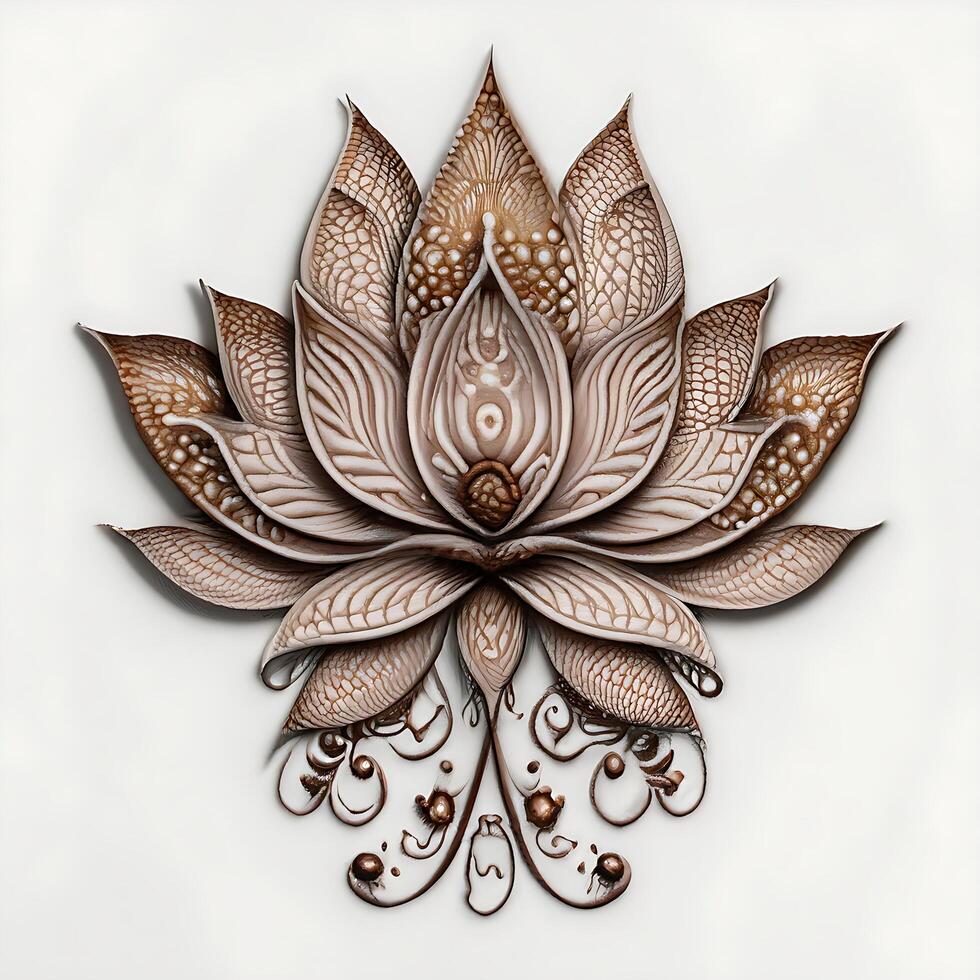 Lotus flower, paisley, Indian ornament, photo