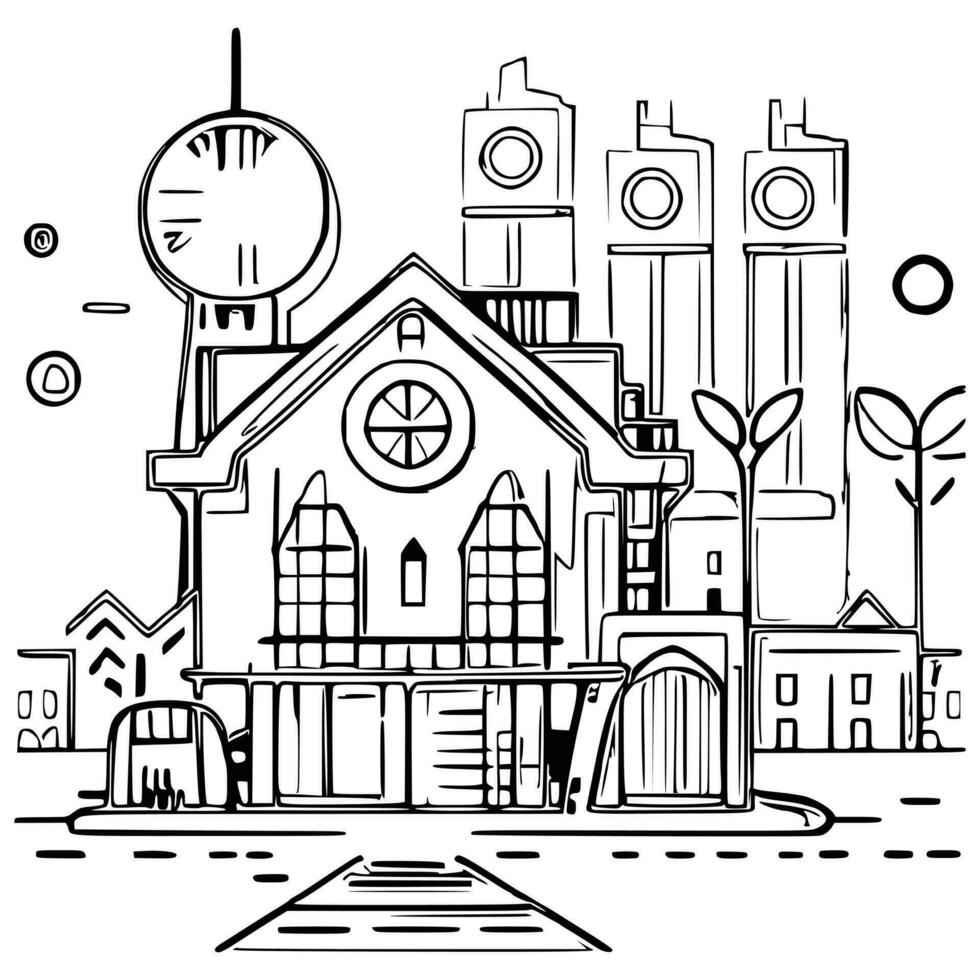Line art House vector