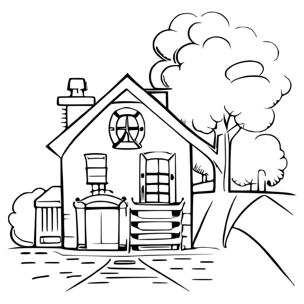 Line art House vector