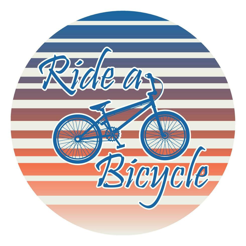 Sunset Ride a bicycle every day, t shirt design illustration vintage design vector