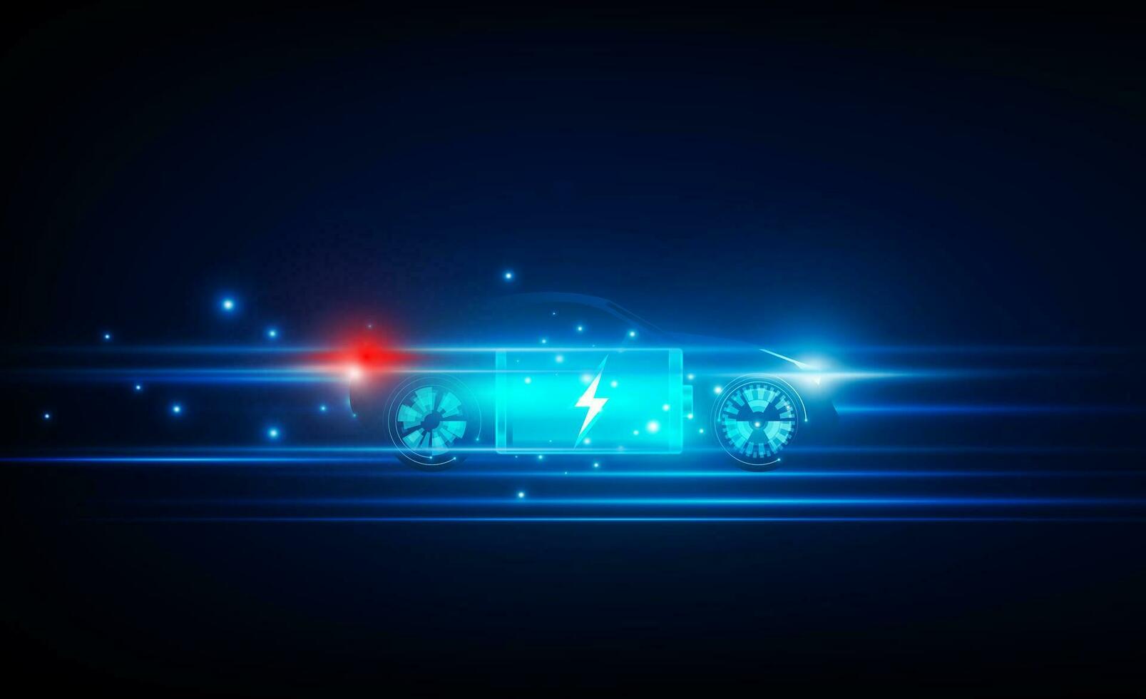 Abstract Electric car charging at charge station Light vector design