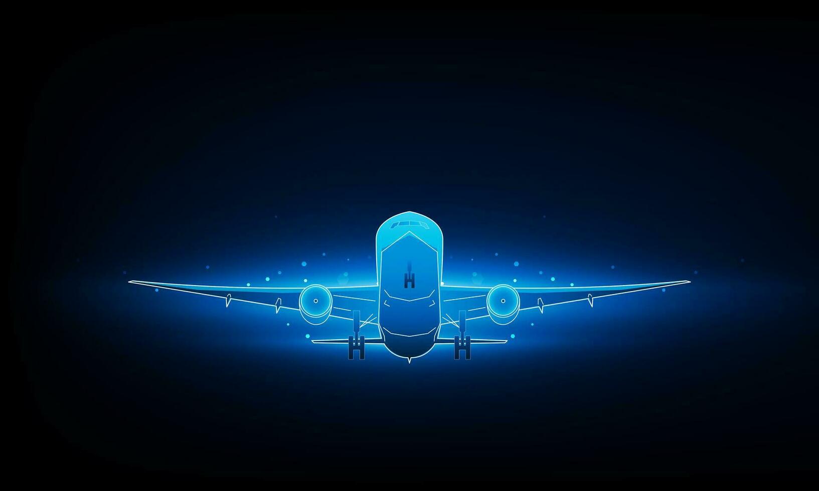 Abstract Light out plane is flying Travel by air transport  city open Light technology background Hitech communication concept innovation background vector design.