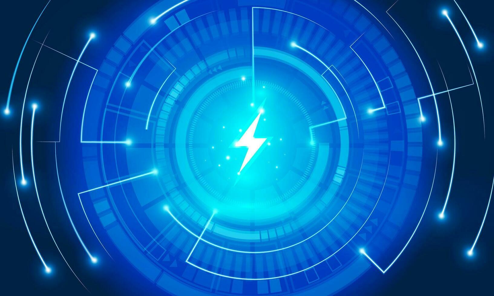 Abstract charged batteries with lightning bolt open Light out technology and electricity background Hitech communication concept innovation background,  vector design