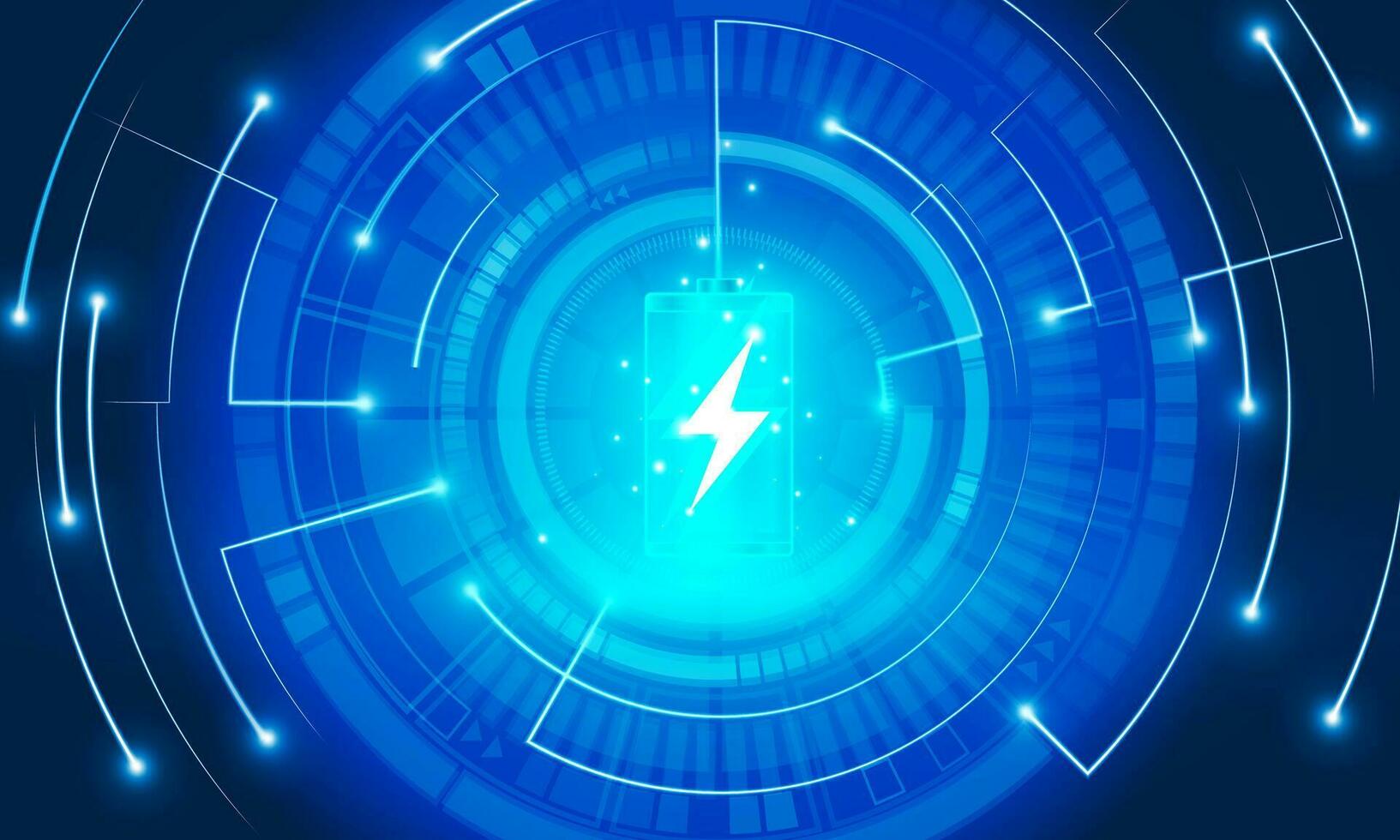 Abstract charged batteries with lightning bolt open Light out technology and electricity background Hitech communication concept innovation background,  vector design