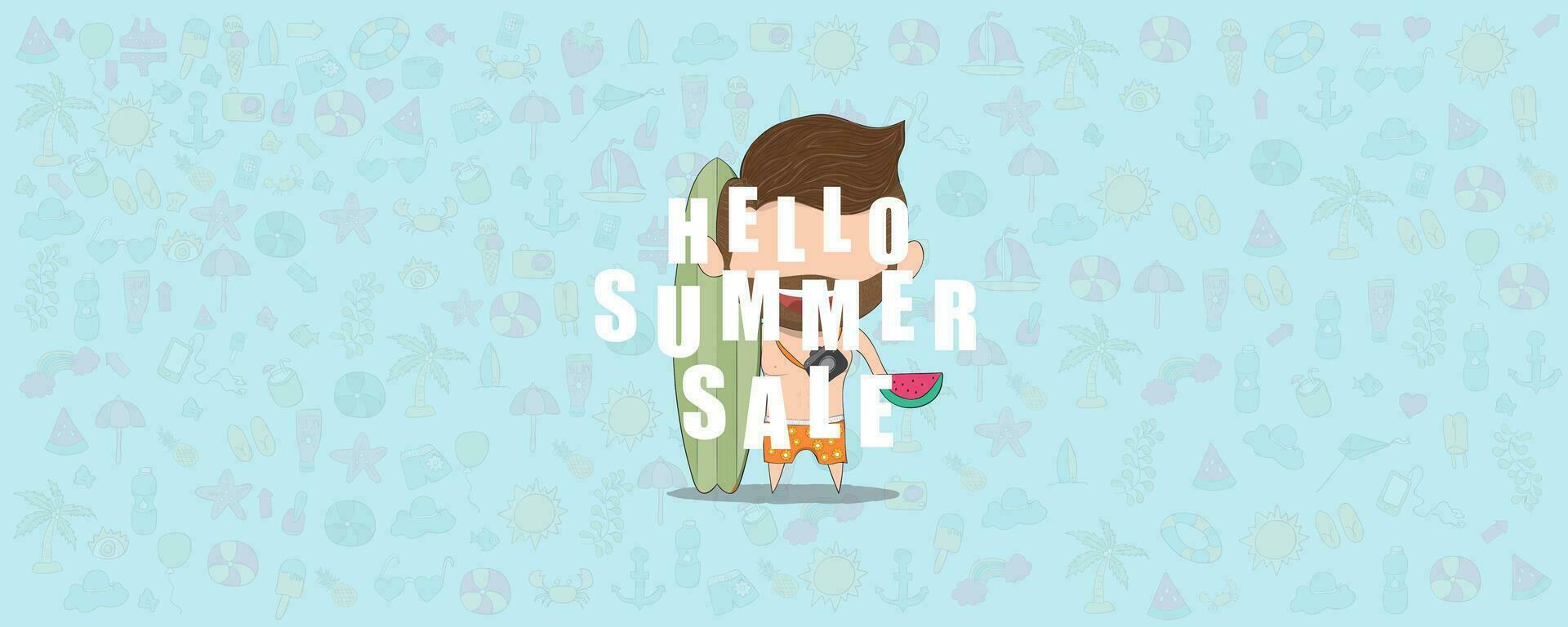 summer symbols and objects Vector design