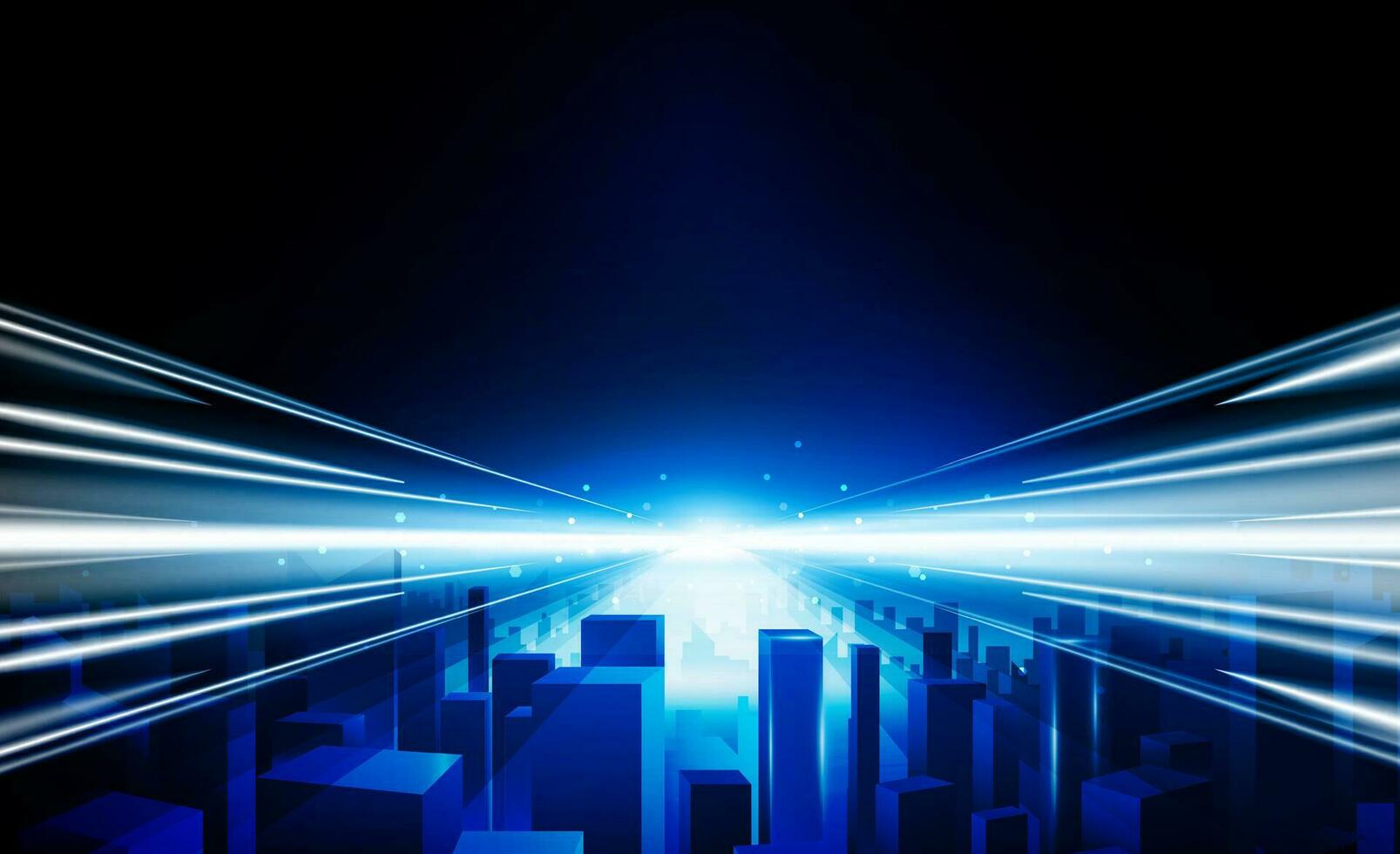 Abstract Light speed of technology digital city Hitech communication concept innovation background, vector design