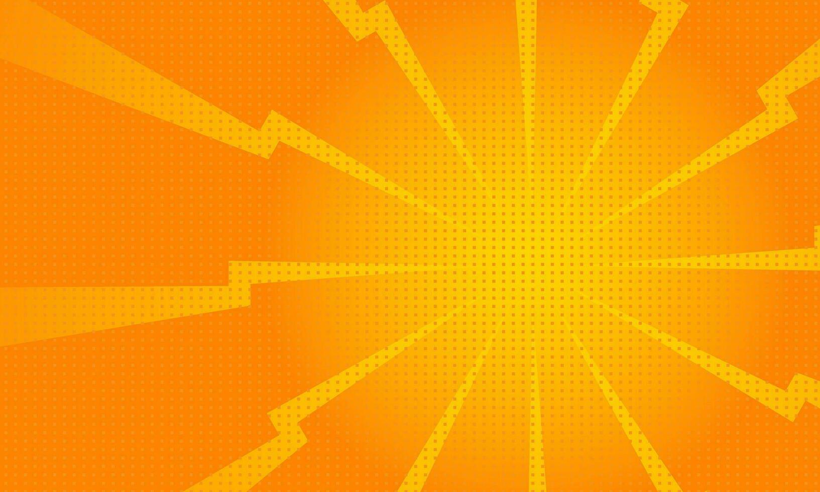 Orange gradient ray burst dot style background vector design