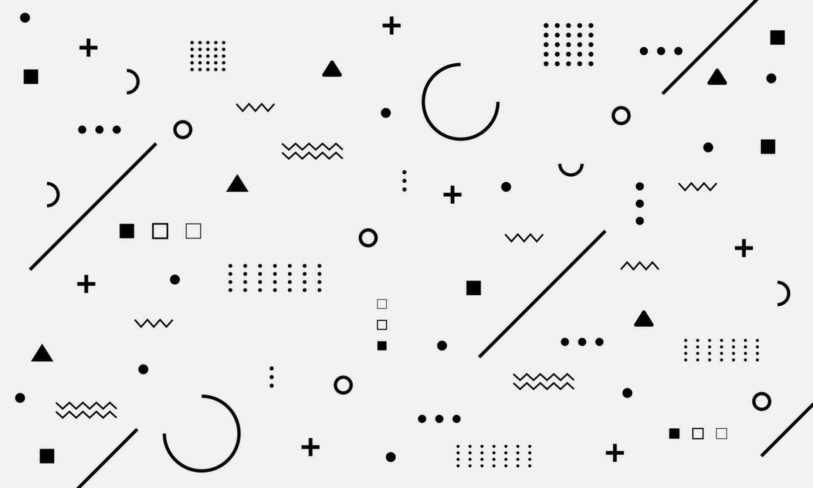 Pattern Hipster Abstract. Form Geometric Line Shapes. fashion style seamless background, banner, poster.Illustration Black - White vector design