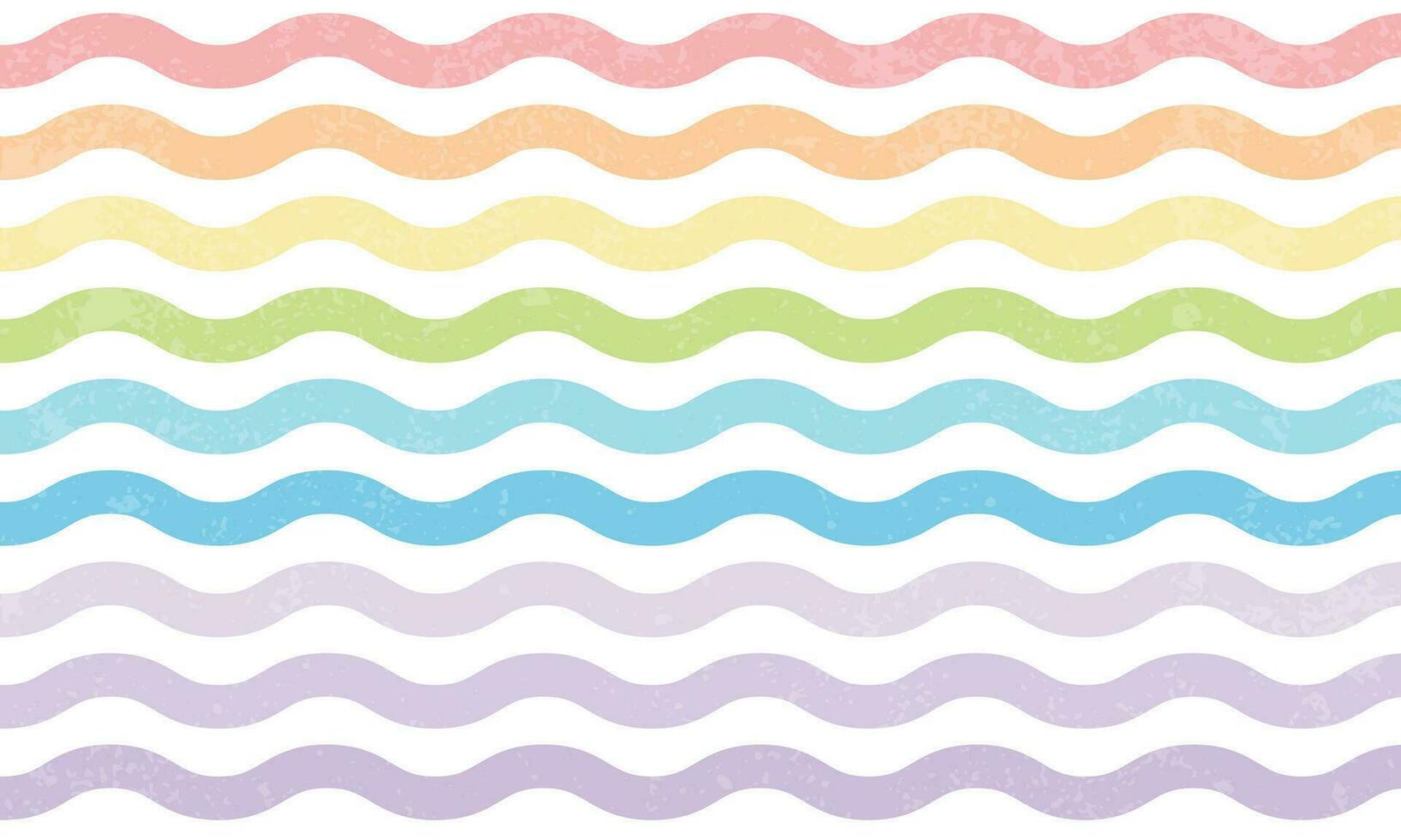Grunge rainbow pastel colors art line wave template background vector design.