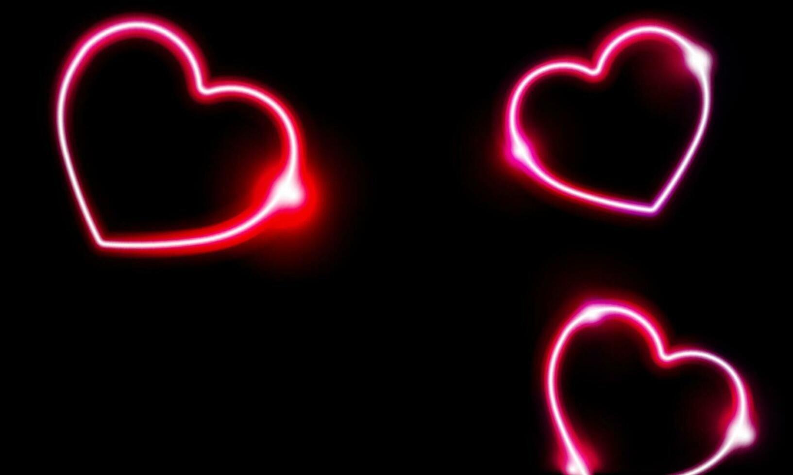Neon heart sign or frame. Happy Valentine neon lights vector design