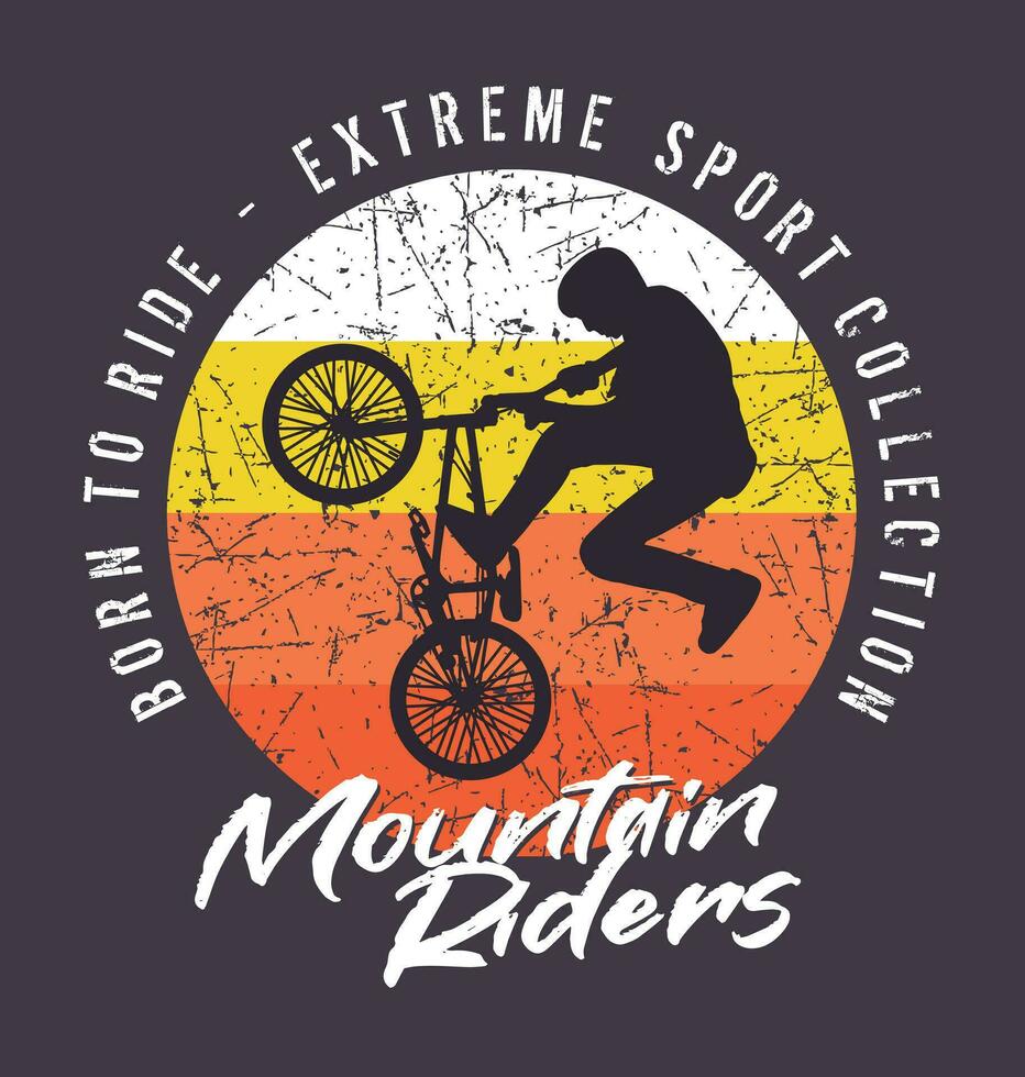 Mountain biker.Vector illustration of mountain biker silhouette. Art with text composition alluding to the sport. Design for prints, posters, decoration and others. vector