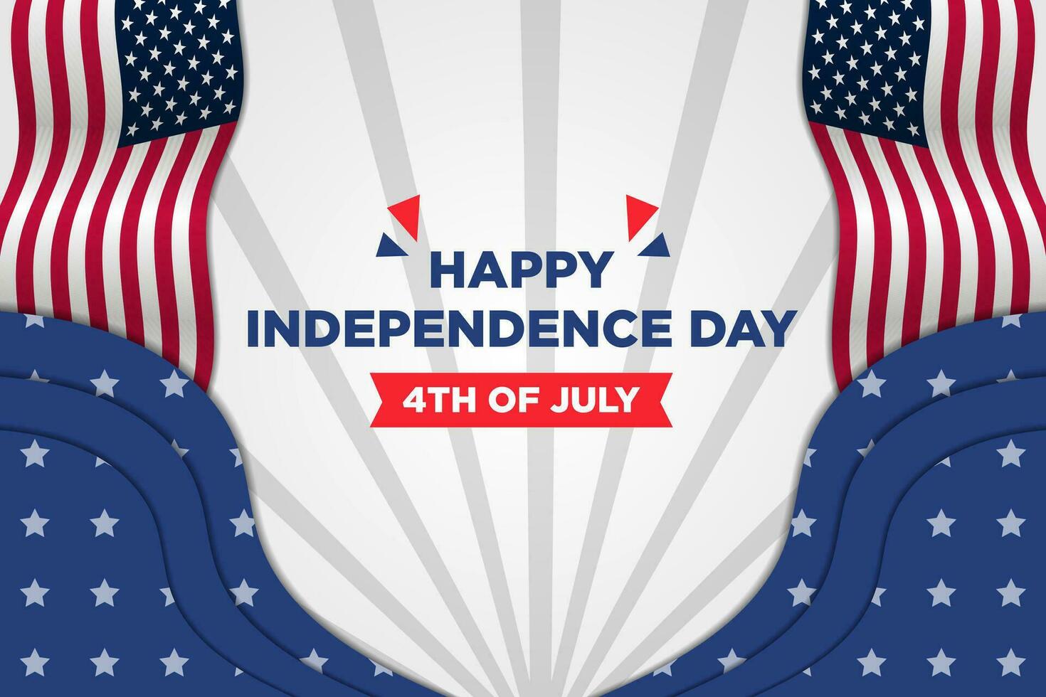 Banner Template Independence Day 4th July with Classic Paper Cut Themes vector