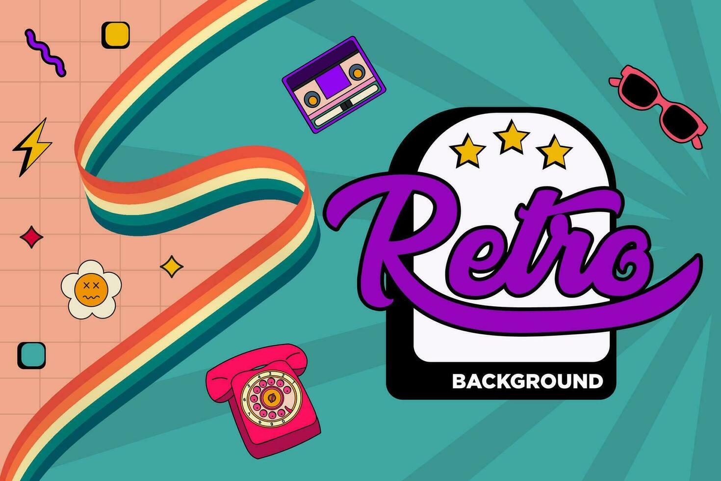 New Retro Templates Simple Concept Vector Illustration