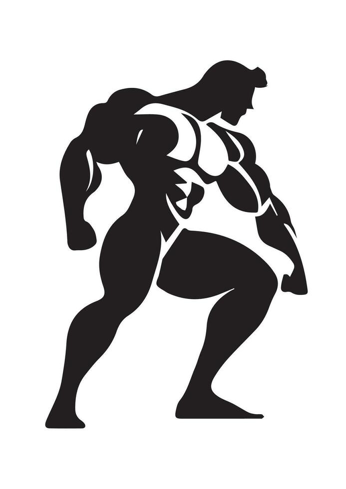 lleno cuerpo fuerte hombre vector